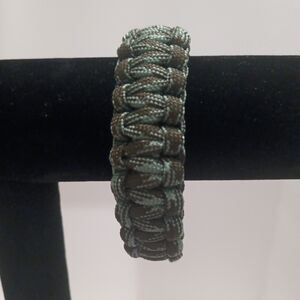 Handmade Braided Paracord Bracelet - Green & Brown